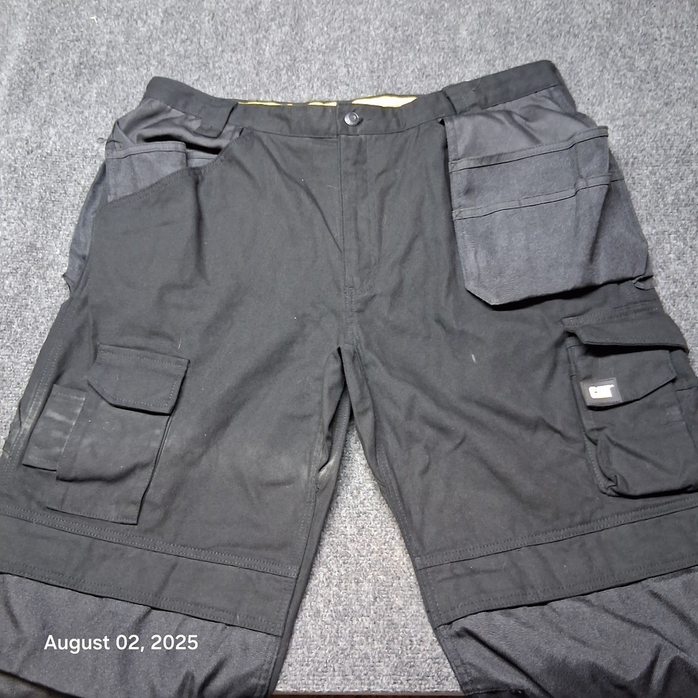 CAT Caterpillar‎ Cargo Utility Pants Men 40x30 Black Work Trousers